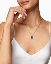 Marbella Pendant in 18K Yellow Gold with Hampton Blue Topaz, 12mm